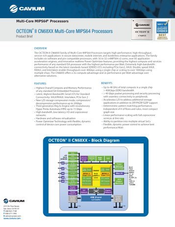 OCTEON II CN68XX Multi-Core MIPS64 Processors - Cavium