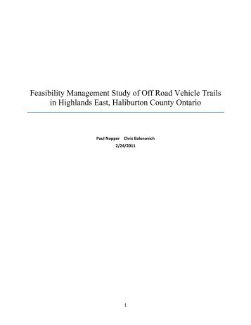 Feasibility Management Study of Off Road Vehicle Trails in ...