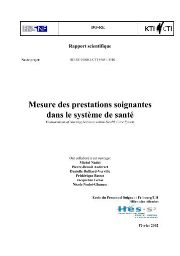 Mesure des prestations soignantes dans le systÃ¨me de ... - HEdS-FR