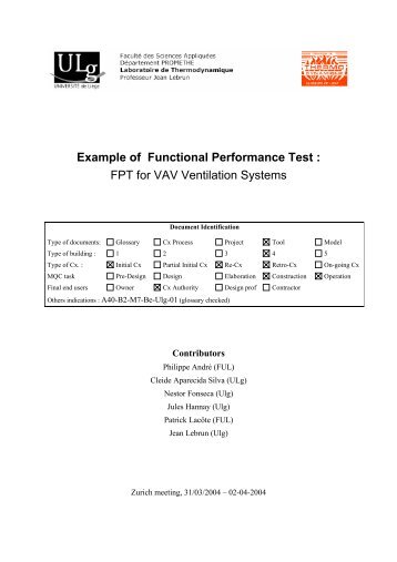 Example of Functional Performance Test - Commissioning-hvac.org