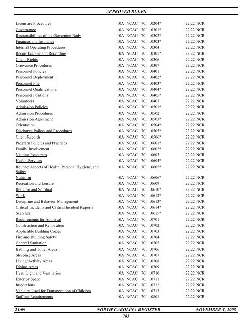 NC Register Volume 23 Issue 09 - Office of Administrative Hearings