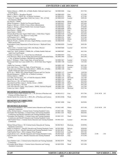 NC Register Volume 21 Issue 09 - Office of Administrative Hearings