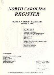 NC Register Volume 10 Issue 22 - Office of Administrative Hearings