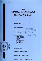 NC Register Volume 9 Issue 08 - Office of Administrative Hearings