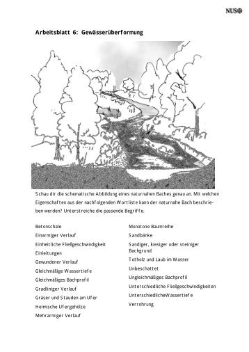 Arbeitsblatt 6: GewÃ¤sserÃ¼berformung