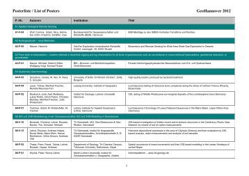 Posterliste / List of Posters GeoHannover 2012