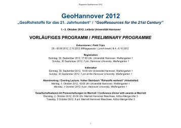 vorlÃ¤ufiges programm / preliminary programme - GeoHannover-2012