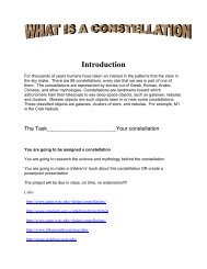 Constellation Webquest DUE DATE 2/10/09