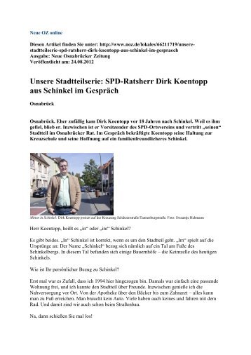 Unsere Stadtteilserie: SPD-Ratsherr Dirk Koentopp ... - Kreuzschule