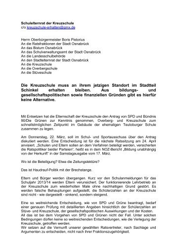 Stellungsnahme des Schulelternrats - Kreuzschule