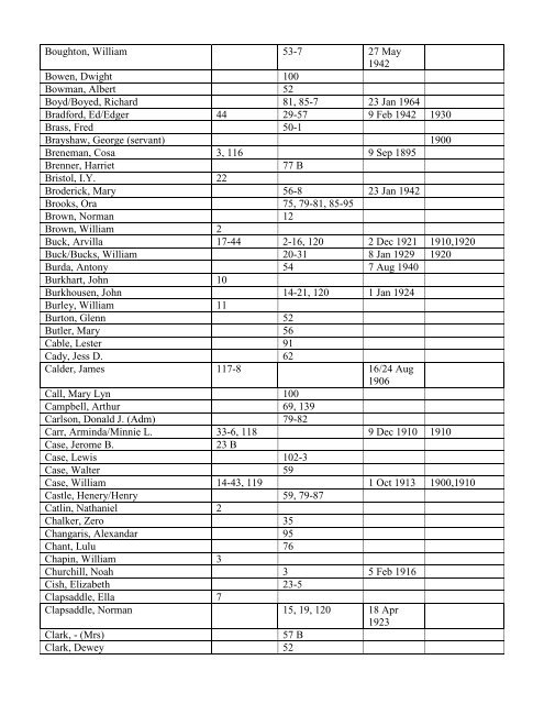 COUNTY FARM RECORDS INDEX - DeWitt Public Library