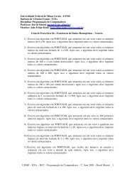 4Âª. Lista de ExercÃ­cios - DCC/UFMG