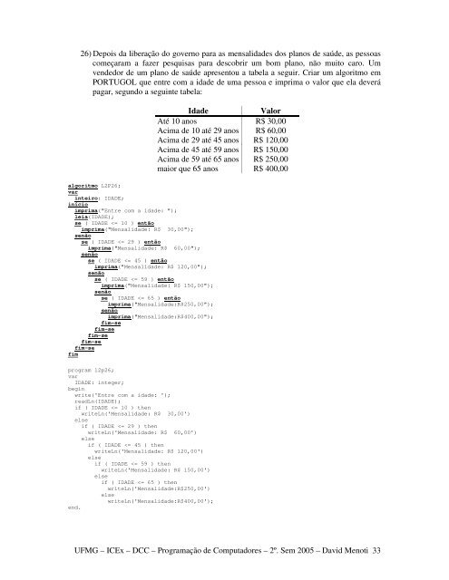 Lista 02 - DCC/UFMG