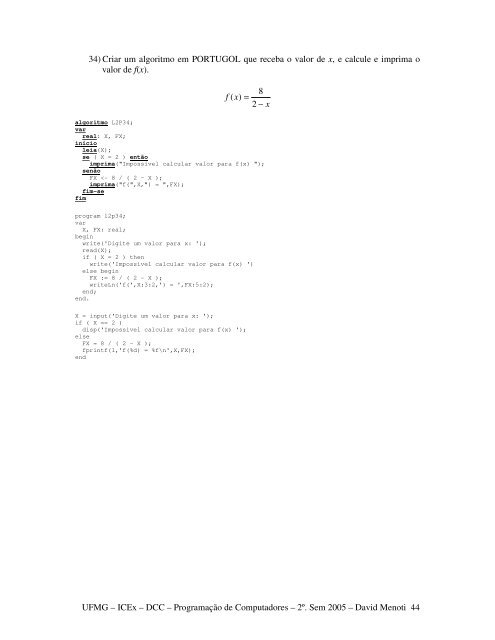 Lista 02 - DCC/UFMG