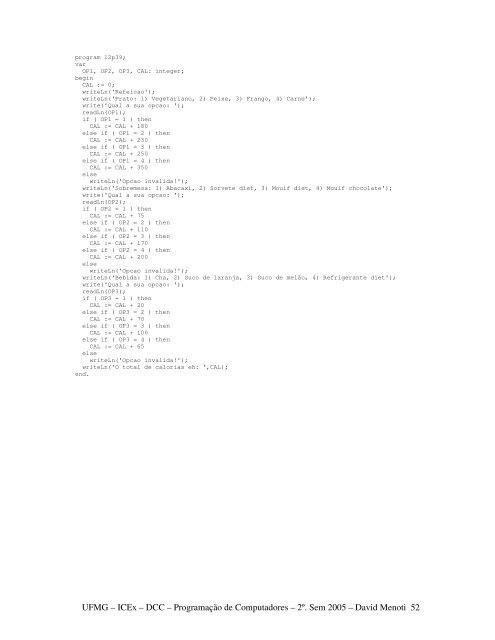 Lista 02 - DCC/UFMG