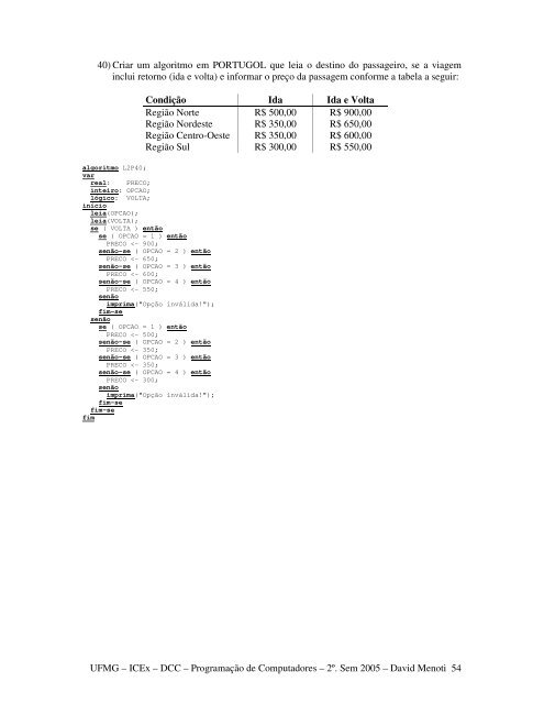 Lista 02 - DCC/UFMG