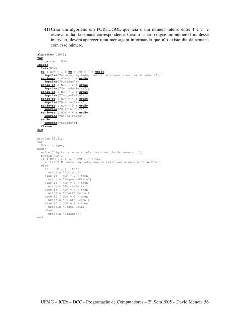 Lista 02 - DCC/UFMG