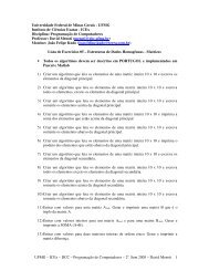 5Âª. Lista de ExercÃ­cios â Matrizes - UFMG
