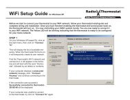 WiFi Setup Guide for Windows XP - Radio Thermostat