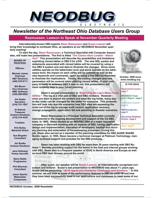 October 2008 Newsletter - neodbug