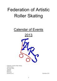 Calendar of Events 2013 Final - Federation of Artistic Roller Skating