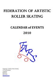 FEDERATION OF FEDERATION OF ARTISTIC ROLLER SKATING ...