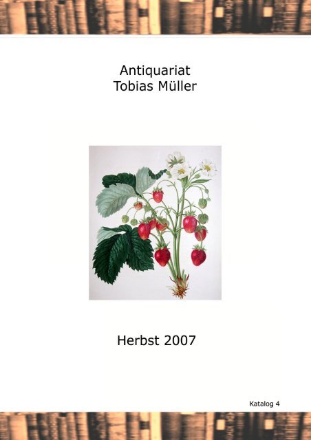 Katalog Nr.4 - Antiquariat Tobias Müller: Start