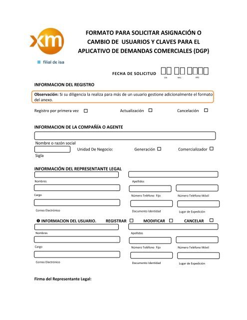 Solicitud-Usuario-y-contraseÃ±a-DGP - Portal XM