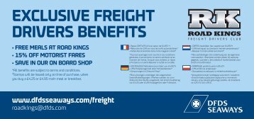 exclusive freight drivers BeNefits - DFDS Seaways