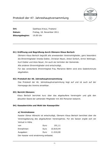 Protokoll der 47. JHV (.pdf) - WSV Fellengatter