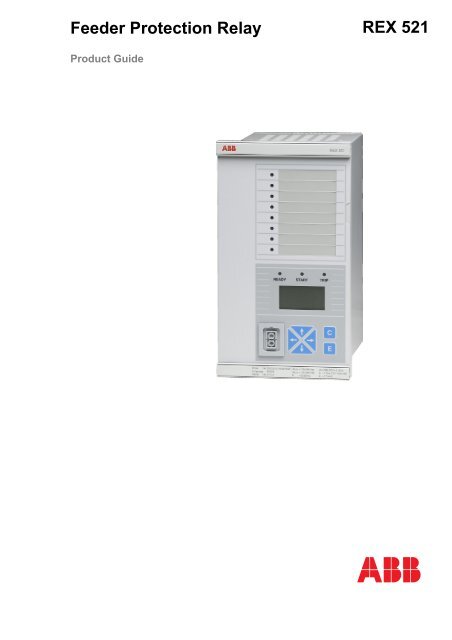 Feeder Protection Relay Rex 521 Ape Distribuidor Abb