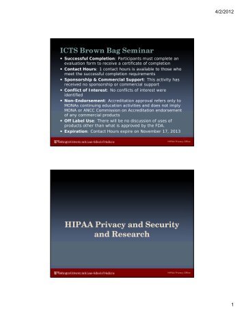 HIPAA Privacy and Security and Research