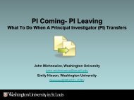 PI Coming- PI Leaving - Office of the Vice Chancellor for Research