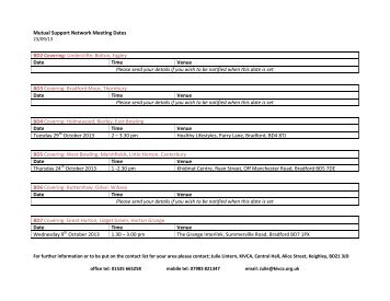 Mutual Support Network Meeting Dates BD3 Covering ... - CNet