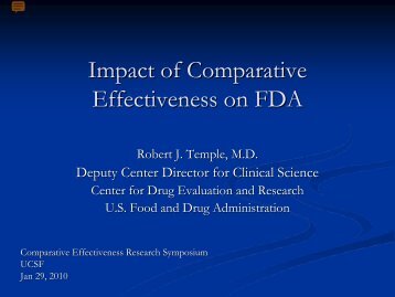 Impact of Comparative Effectiveness on FDA - Accelerate
