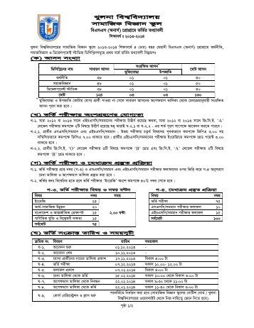 Admission Test Notice of Bachelor of Social Science (BSS)