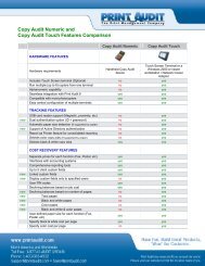 Copy Audit Features Comparison - Print Audit