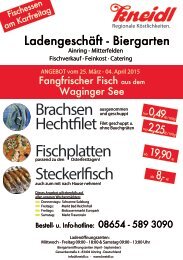 Brachsen Hechtfilet Fischplatten Steckerlfisch