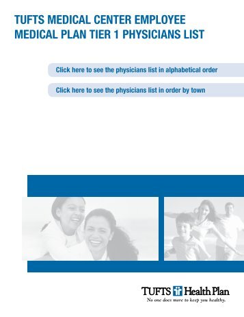 tufts medical center employee medical plan tier 1 ... - Tufts Health Plan