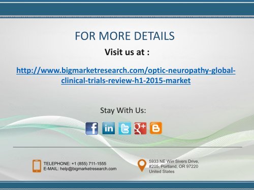 Analysis on Optic Neuropathy Market Global Clinical Trials Review, H1, 2015