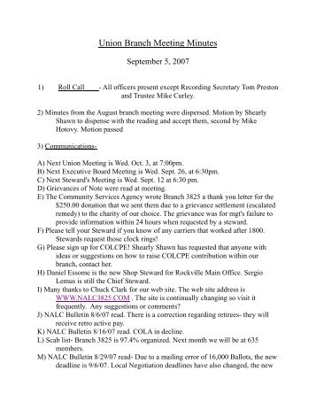 UNION MEETING MINUTES 2007-09-05 SEPTEMBER.wps