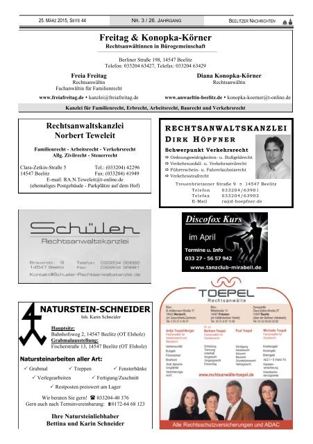 Beelitzer Nachrichten - März 2015