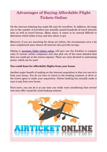 advantages of getting low cost air travel tickets online