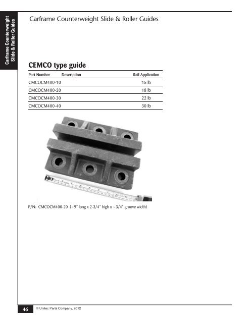 Carframe Guide Catalog - Unitec Parts