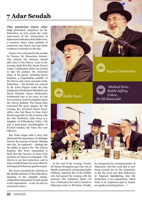 HAMAOR MAGAZINE PESACH 5775