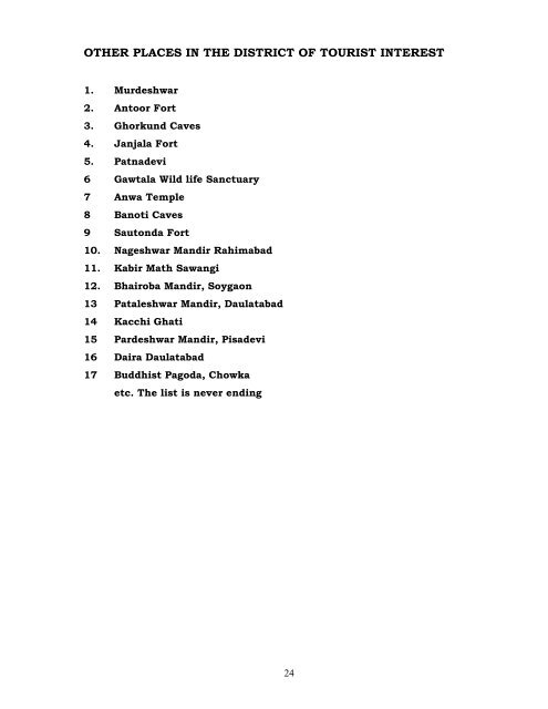 VISION TOURISM 2020 - Aurangabad District