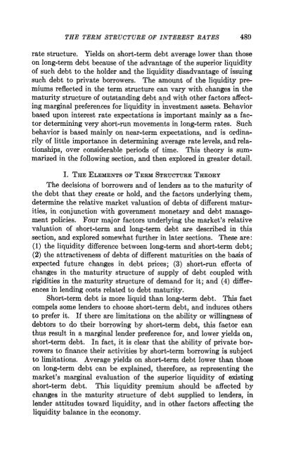 The Term Structure of Interest Rates