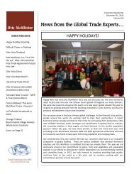 News from the Global Trade Experts… - Otis McAllister Inc.