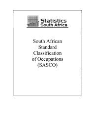 South African Standard Classification of Occupations (SASCO)