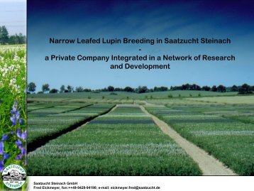 Narrow Leafed Lupin Breeding in Saatzucht Steinach ... - Lupins.org